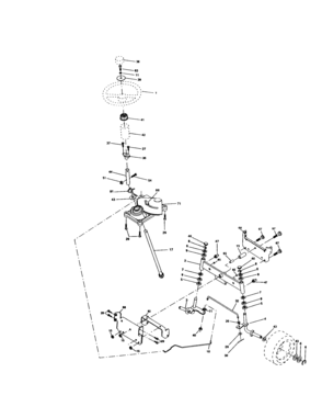 Steering Assembly Diagram and Parts List for 917271826  Craftsman Lawn Tractor