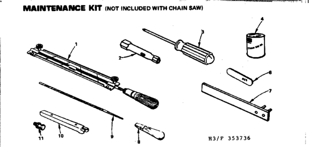 Maintenance Kit Diagram and Parts List for 917353737  Craftsman Chainsaw