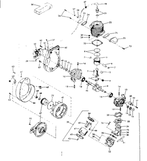 Engine Diagram and Parts List for 91760031  Craftsman Chainsaw