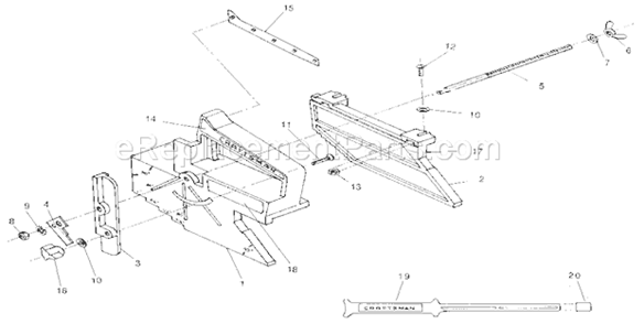 Replacement Parts Diagram and Parts List for 7203237  Craftsman Router