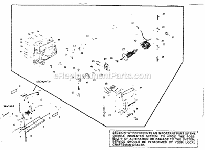Unit Parts Diagram and Parts List for 72121  Craftsman Jig Saw