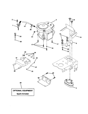 Engine Diagram and Parts List for 917277050  Craftsman Lawn Tractor
