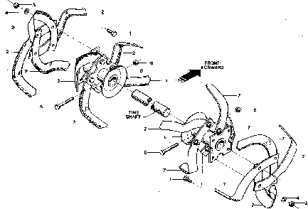 Bolo tines Diagram and Parts List for 98729904  Craftsman Tiller