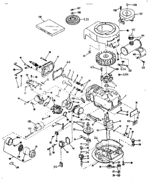 Basic Engine Diagram and Parts List for 143131062  Craftsman Engine