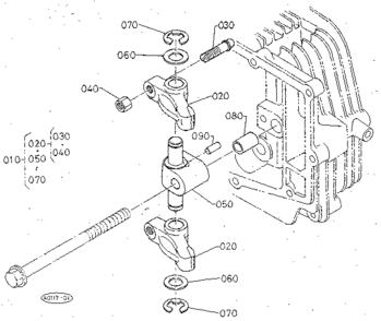 Rocker Arm Diagram and Parts List for 3904  Craftsman Lawn Mower