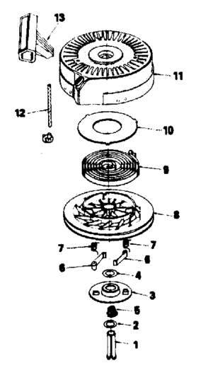 Rewind Starter Diagram and Parts List for 143384212  Craftsman Engine