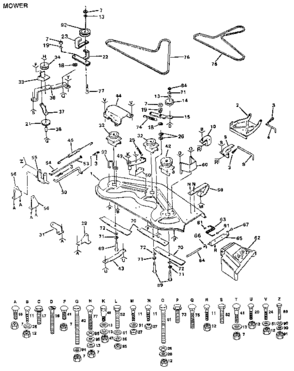 Mower Diagram and Parts List for 917255942  Craftsman Lawn Tractor