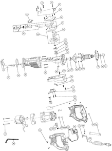 Diagram Diagram and Parts List for CMES300 Type 1 Craftsman Reciprocating Saw