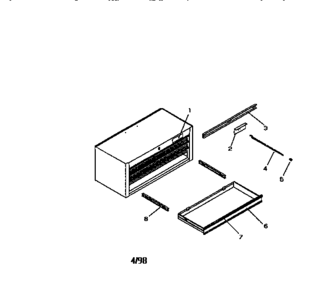 Unit Parts Diagram and Parts List for 706654651  Craftsman Tool Stand & Cart