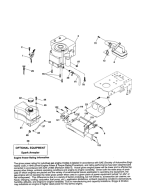 Engine Diagram and Parts List for 917254190  Craftsman Lawn Tractor