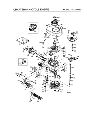 Engine Diagram and Parts List for 143014502  Craftsman Engine