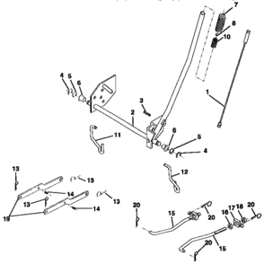 Lift Diagram and Parts List for 917257570  Craftsman Lawn Tractor