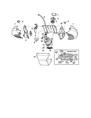 Motor Unit Assembly Diagram and Parts List for 13953985  Craftsman Garage Door Opener