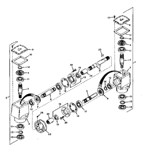 Right Angle Drive Diagram and Parts List for 9178340  Craftsman Lawn Tractor