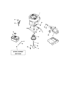 Engine Diagram and Parts List for 917276632  Craftsman Lawn Tractor