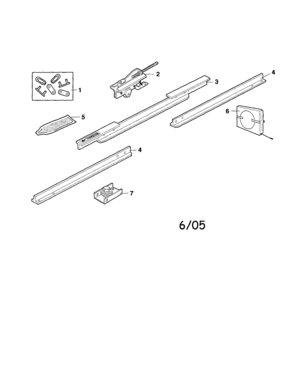 Rail Assembly Diagram and Parts List for 13953648D  Craftsman Garage Door Opener