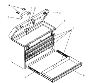 Tool Box Diagram and Parts List for 706955590  Craftsman Tool Stand & Cart