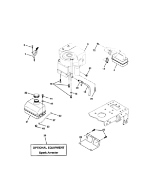 Engine Diagram and Parts List for 917272680  Craftsman Lawn Tractor