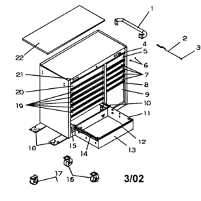 Mobile Cart Diagram and Parts List for 706597270  Craftsman Tool Stand & Cart