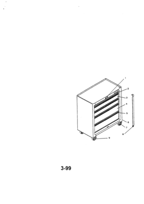 5 Drawer Premium Roll-away Diagram and Parts List for 706657765  Craftsman Tool Stand & Cart