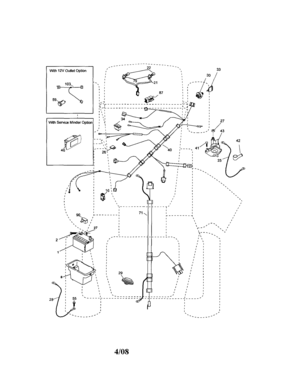 Electrical Diagram and Parts List for 917287141  Craftsman Lawn Tractor