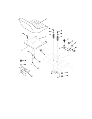 Seat Assembly Diagram and Parts List for 917272440  Craftsman Lawn Tractor