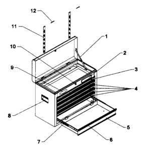 Tool Chest Diagram and Parts List for 706140300  Craftsman Tool Stand & Cart