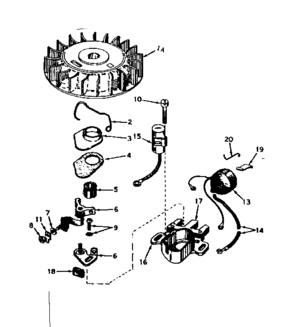 Magneto No. 610689a Diagram and Parts List for 143567032  Craftsman Engine