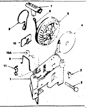 Rewind Starter Diagram and Parts List for 143354412  Craftsman Engine