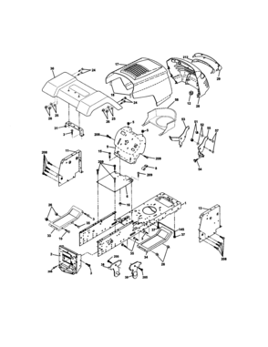 Chassis And Enclosures Diagram and Parts List for 917271531  Craftsman Lawn Tractor