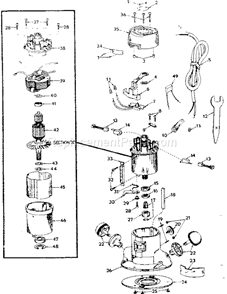 Unit Parts Diagram and Parts List for 7362  Craftsman Router