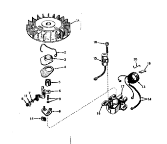 Magneto No. 610689a Diagram and Parts List for 143175022  Craftsman Engine