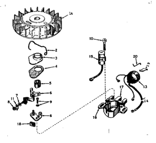 Magneto No. 610690a Diagram and Parts List for 143174052  Craftsman Engine