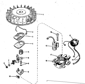 Magneto (phelon F-3220-g) Diagram and Parts List for 143102020  Craftsman Engine