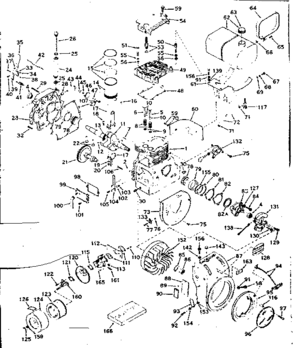 Basic Engine Diagram and Parts List for 143612012  Craftsman Engine