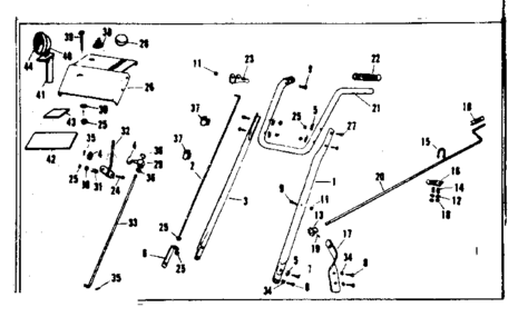 Handle And Control Mount Assembly Diagram and Parts List for 53682564  Craftsman Snow Blower