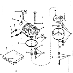 Carburetor No. 29168 (lmg-132) Diagram and Parts List for 14311350  Craftsman Engine