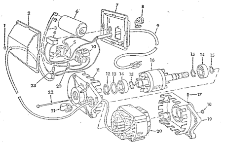 Unit Parts Diagram and Parts List for 62504  Craftsman Power Motor