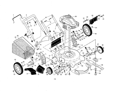 Diagram Diagram and Parts List for 917374381 Type 0 Craftsman Lawn Mower
