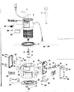 Unit Parts Diagram and Parts List for 74621  Craftsman Router