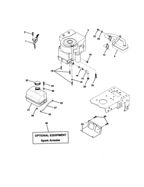 Engine Diagram and Parts List for 917270530  Craftsman Lawn Tractor