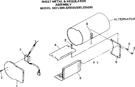 Sheet Metal And Regulator Assembly Diagram and Parts List for 580325030  Craftsman Engine