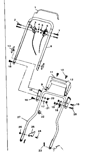 Part Location Diagram of 52552 Craftsman Upper handle assembly