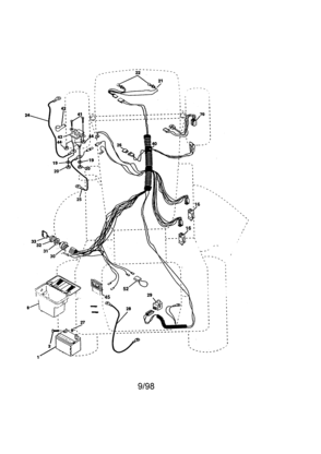 Electrical Diagram and Parts List for 917270623  Craftsman Lawn Tractor