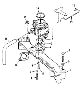 Intake Manifold Diagram and Parts List for 73910896B  Craftsman Engine