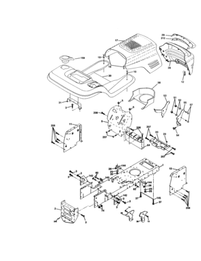 Chassis/enclosures Diagram and Parts List for 917271826  Craftsman Lawn Tractor