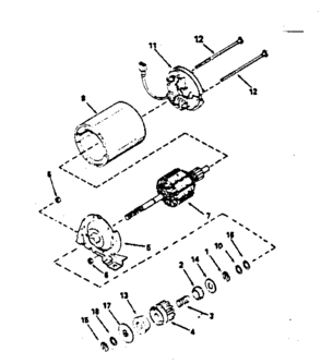 Electric Starter Motor No. 34934 Diagram and Parts List for 143374152  Craftsman Engine