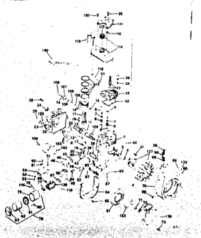Basic Engine Diagram and Parts List for 143591132  Craftsman Engine