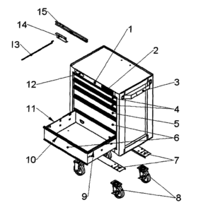 Part Location Diagram of 14010-EBK Craftsman Caster angle - black