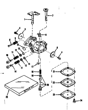 Carburetor No. 630875 (power Products) Diagram and Parts List for 143122041  Craftsman Engine